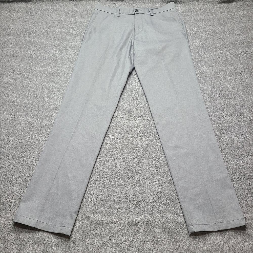 Haggar H26 Pants Mens 30x32 Gray Dress Slacks Polyester Flat Front Classic